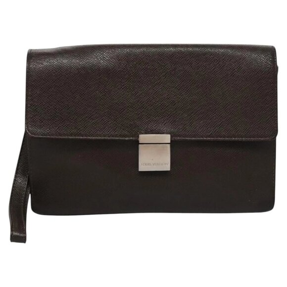 LOUIS VUITTON Taiga Selenga Clutch Bag Grizzly M30788 LV Auth bs21845 - Picture 1 of 16